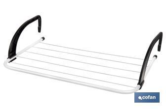 Radiator/Balcony Drying Rack | Painted Steel & Polypropylene | 6 Drying Bars | Size: 50 x 33 x 25cm - Cofan