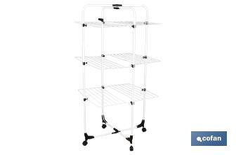 Tower Clothes Airer | Painted Steel & Polypropylene | Size: 70 x 60 x 137cm | 3 Drying Racks - Cofan