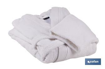 Albornoz | Color Blanco | 100 % algodón | Gramaje 500 g/m² | Varias Tallas - Cofan