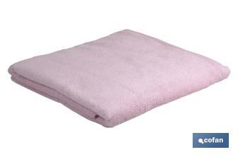 Asciugamano da doccia | Modello Flor | Rosa chiaro | 100% cotone | Grammatura: 580 g/m² | Dimensioni: 70 x 140 cm - Cofan