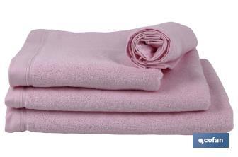 Toalla de ducha | Modelo Flor | Color Rosa Claro | 100% Algodón | Gramaje 580 g/m² | Medidas 70 x 140 cm - Cofan