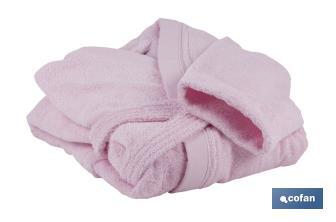 Bathrobe | Flor Model | Light pink | 100% cotton | Weight: 500g/m² | Several sizes - Cofan