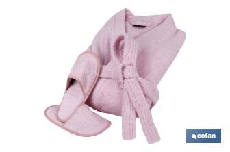 Albornoz | Modelo Flor | Color Rosa Claro | 100 % algodón | Gramaje 500 g/m² | Varias Tallas - Cofan