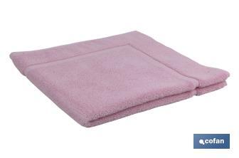 Tappeto da bagno | Modello Flor | Rosa chiaro | 100% cotone | Grammatura: 1000 g/m² | Dimensioni: 60 x 60 cm - Cofan