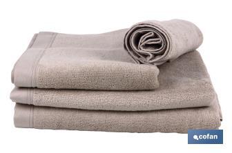 Bath sheet | Abisinia Model | Beige | 100% cotton | Weight: 580g/m² | Size: 100 x 150cm - Cofan