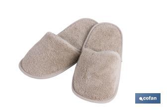 Zapatillas de Baño | Modelo Abisinia | Color Beige | 100 % Algodón | Gramaje 500 g/m² | Talla M o L - Cofan