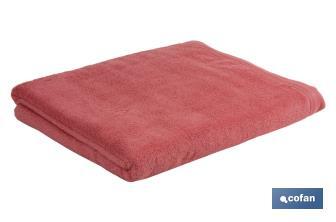 Bath sheet | Jamaica Model | Coral colour | 100% cotton | Weight: 580g/m2 | Size: 100 x 150cm - Cofan