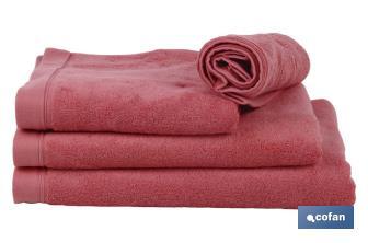 Bath towel | Jamaica Model | Coral colour | 100% cotton | Weight: 580g/m2 | Size: 70 x 140cm - Cofan