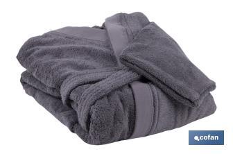 Albornoz Color Antracita | Modelo Piedra | 100% Algodón | Gramaje 500g/m² | Varias Tallas - Cofan
