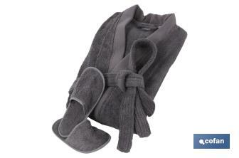 Albornoz Color Antracita | Modelo Piedra | 100% Algodón | Gramaje 500g/m² | Varias Tallas - Cofan