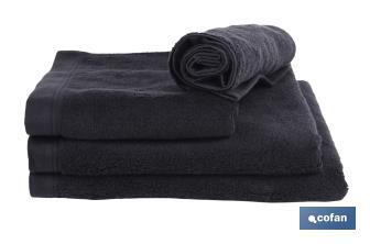 Asciugamano per il viso | Modello Brillante | Nero | 100% cotone | Grammatura: 580 g/m² | Dimensioni: 50 x 100 cm - Cofan