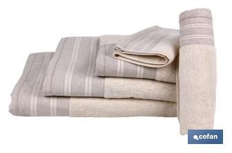 Bath sheet | Inspiración Model | Nature colour | 100% cotton | Weight: 580g/m2 | Size: 100 x 150cm - Cofan
