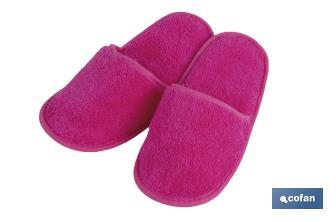 Bath slippers | Primavera Model | Fuchsia | 100% cotton | Weight: 500g/m² | Size: M or L - Cofan