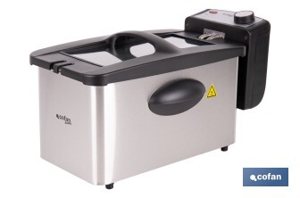 Freidora Eléctrica | Modelo Riaza | Fabricada en Acero Inoxidable cepillado | 2000 W | Capacidad 3 L - Cofan