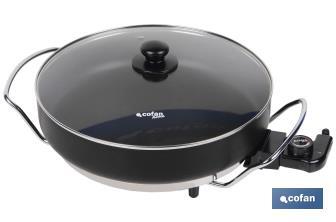 Electric pan | Belice Model | 1,500W | Steel base with non-stick coating | Diameter: 36cm - Cofan