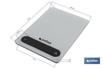 Digital kitchen scale available in 3 colours | LED display | 4 high-precision sensors - Cofan