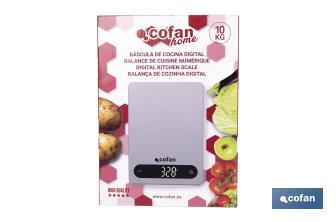 Digital kitchen scale available in 3 colours | LED display | 4 high-precision sensors - Cofan
