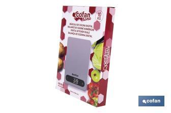 Digital kitchen scale available in 3 colours | LED display | 4 high-precision sensors - Cofan