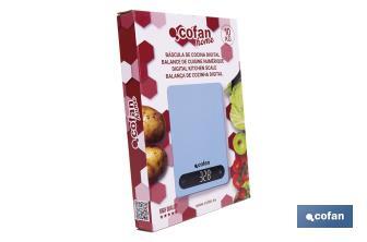Digital kitchen scale available in 3 colours | LED display | 4 high-precision sensors - Cofan