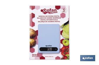 Digital kitchen scale available in 3 colours | LED display | 4 high-precision sensors - Cofan