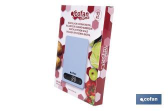 Digital kitchen scale available in 3 colours | LED display | 4 high-precision sensors - Cofan