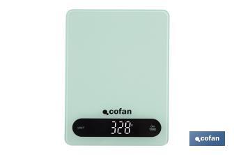 Digital kitchen scale available in 3 colours | LED display | 4 high-precision sensors - Cofan