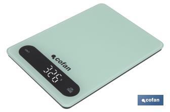 Digital kitchen scale available in 3 colours | LED display | 4 high-precision sensors - Cofan