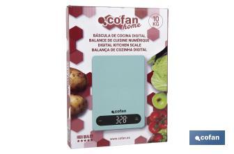 Digital kitchen scale available in 3 colours | LED display | 4 high-precision sensors - Cofan