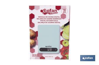 Digital kitchen scale available in 3 colours | LED display | 4 high-precision sensors - Cofan