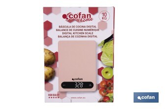 Digital kitchen scale available in 3 colours | LED display | 4 high-precision sensors - Cofan