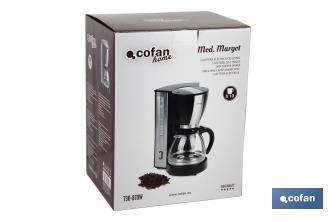 Cafetera Eléctrica por Goteo | Modelo Margot | Potencia 870W | Capacidad 10 Tazas | Capacidad 1,25 L | Diseño Fino y Elegante - Cofan