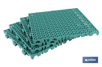 Loseta Alveolada | Set de 4 Unidades | 4 colores diferentes | Material PVC | Medidas 33 x 33 x 2 cm - Cofan
