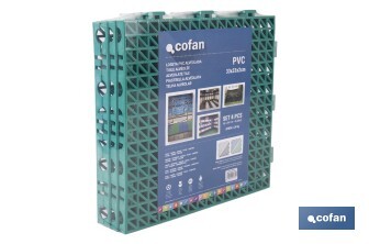 Loseta Alveolada | Set de 4 Unidades | 4 colores diferentes | Material PVC | Medidas 33 x 33 x 2 cm - Cofan