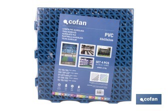 Loseta Alveolada | Set de 4 Unidades | 4 colores diferentes | Material PVC | Medidas 33 x 33 x 2 cm - Cofan
