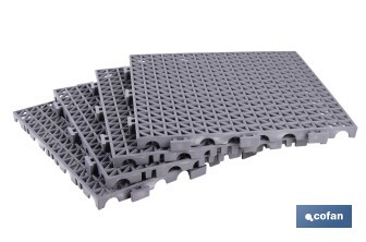 Loseta Alveolada | Set de 4 Unidades | 4 colores diferentes | Material PVC | Medidas 33 x 33 x 2 cm - Cofan
