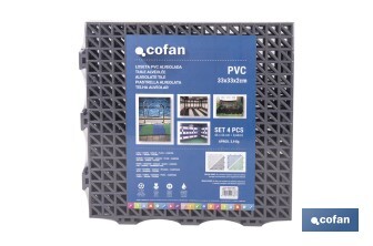 Loseta Alveolada | Set de 4 Unidades | 4 colores diferentes | Material PVC | Medidas 33 x 33 x 2 cm - Cofan
