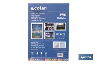 Loseta Alveolada | Set de 4 Unidades | 4 colores diferentes | Material PVC | Medidas 33 x 33 x 2 cm - Cofan