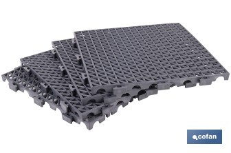 Loseta Alveolada | Set de 4 Unidades | 4 colores diferentes | Material PVC | Medidas 33 x 33 x 2 cm - Cofan
