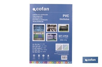Loseta Alveolada | Set de 4 Unidades | 4 colores diferentes | Material PVC | Medidas 33 x 33 x 2 cm - Cofan