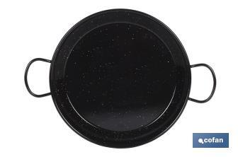 Enamelled steel paella pan special for induction hobs | Traditional format | Design with two handles - Cofan