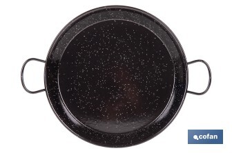 Enamelled steel paella pan special for induction hobs | Traditional format | Design with two handles - Cofan