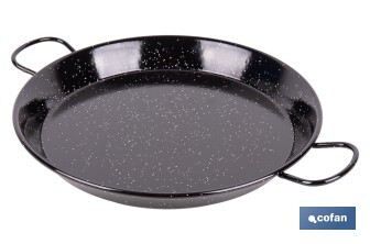 Enamelled steel paella pan special for induction hobs | Traditional format | Design with two handles - Cofan