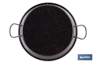 Enamelled steel paella pan special for induction hobs | Traditional format | Design with two handles - Cofan
