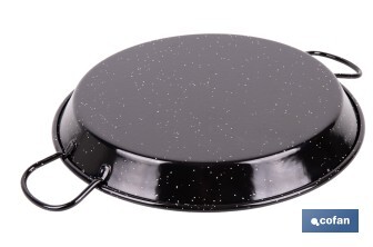 Enamelled steel paella pan special for induction hobs | Traditional format | Design with two handles - Cofan