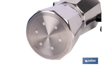 Cafetera italiana inducción | Material: aluminio | Mangos de nylon | Apta para todo tipo de fuegos | Disponible en diferentes capacidades - Cofan