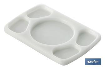 5 compartment serving platter | Size: 30 x 20 x 1.5cm | White - Cofan