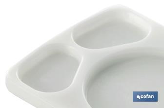 5 compartment serving platter | Size: 30 x 20 x 1.5cm | White - Cofan