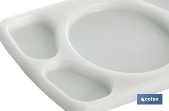 5 compartment serving platter | Size: 30 x 20 x 1.5cm | White - Cofan