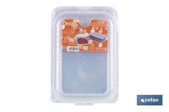 Pack de 4 fiambreras portaembutidos apilables | Tapa transparente | Conservación de alimentos | Medidas: 25 x 17 x 3 cm - Cofan