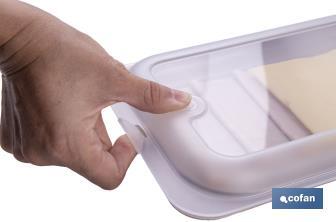 Pack de 4 fiambreras portaembutidos apilables | Tapa transparente | Conservación de alimentos | Medidas: 25 x 17 x 3 cm - Cofan